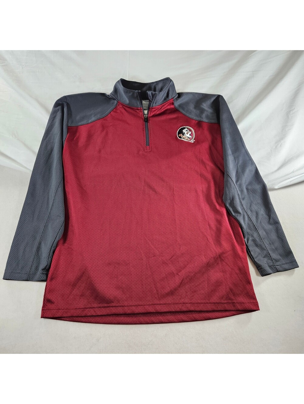 Florida State Seminoles Quarter Zip Pullover Large Knights Apparel FSU Red Gray